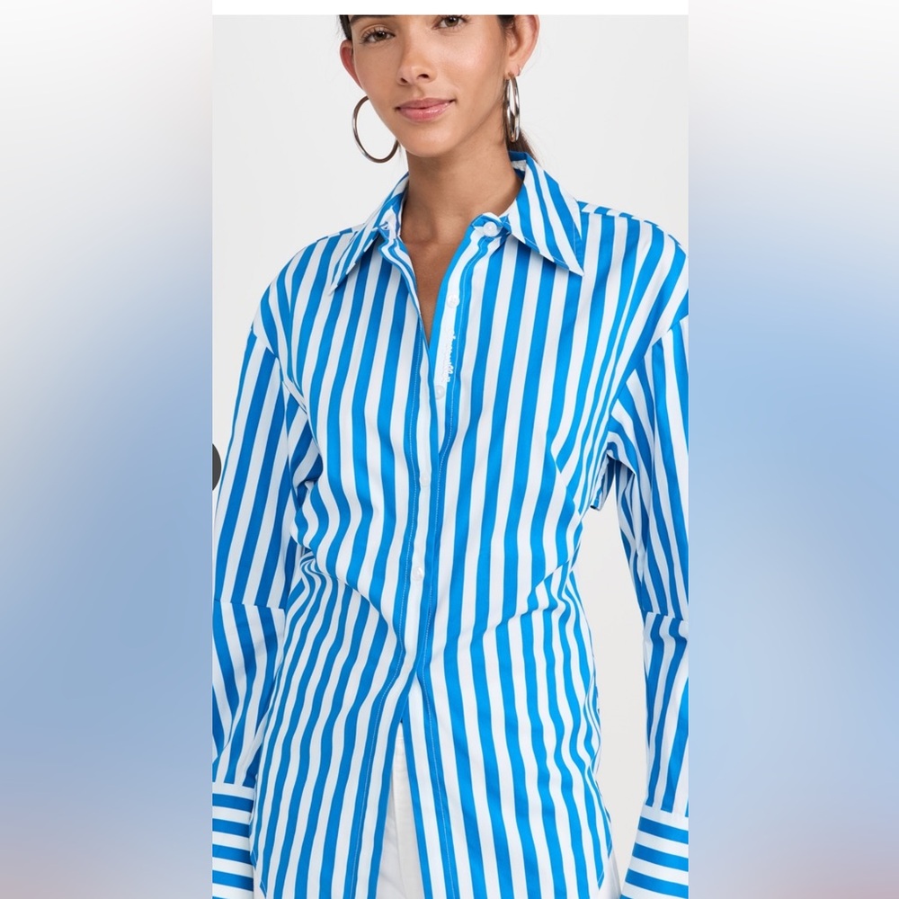 Simon Miller Loch Striped Poplin Button Up Top